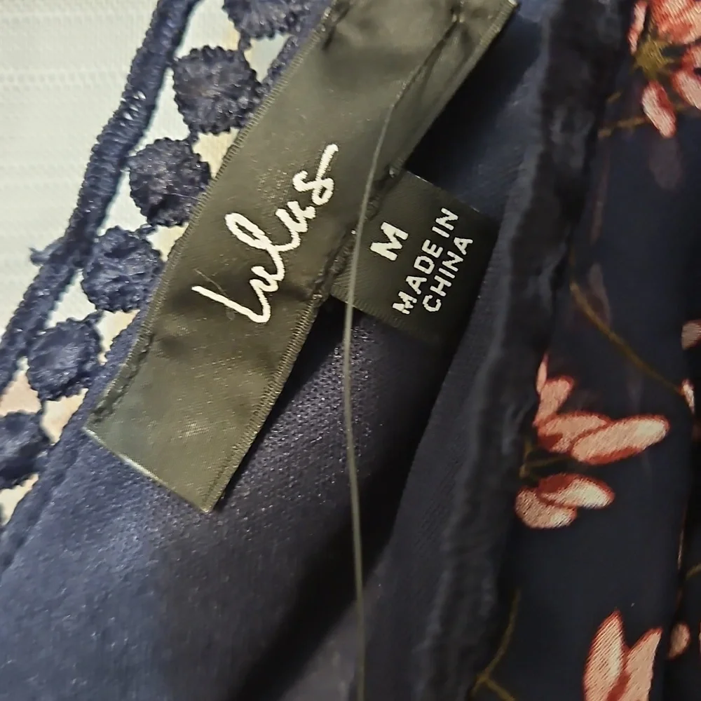 Lulu's Navy Blue and Pink Floral Maxi Dress - Picture 3 of 10